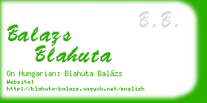 balazs blahuta business card